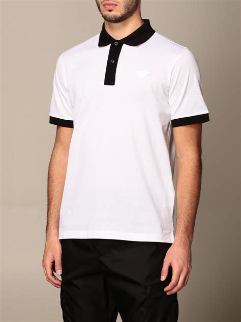 prada white polo t shirt|prada polo shirt sale.